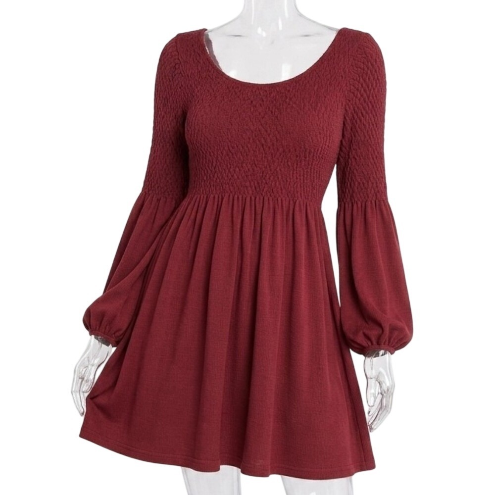 Angie smocked body sweater dress SKUW704‎